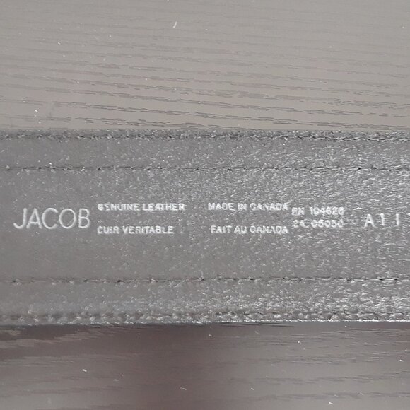 JACOB Genuine Leather Wide Black Belt  New - Picture 5 of 11